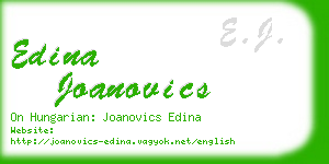 edina joanovics business card